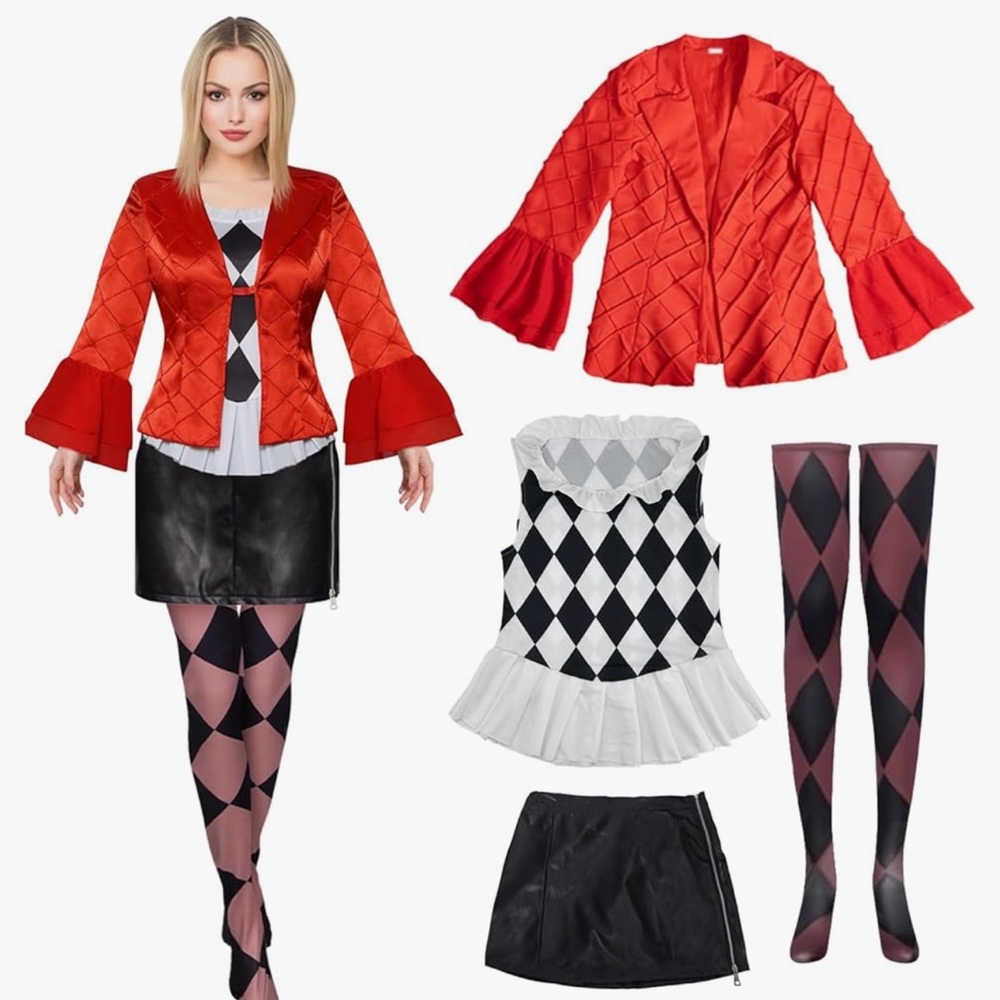 Harley Quinn Costume Women’s 2024 Movie Joker 2 Cosplay Adult Costume Size Small